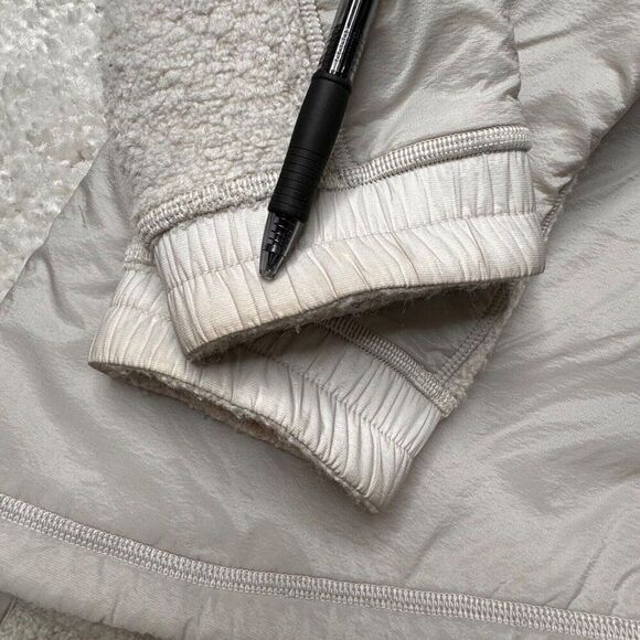 Lululemon Go Cozy Sherpa Fleece Jacket Heathered Ceramic Beige - Picture 6 of 15